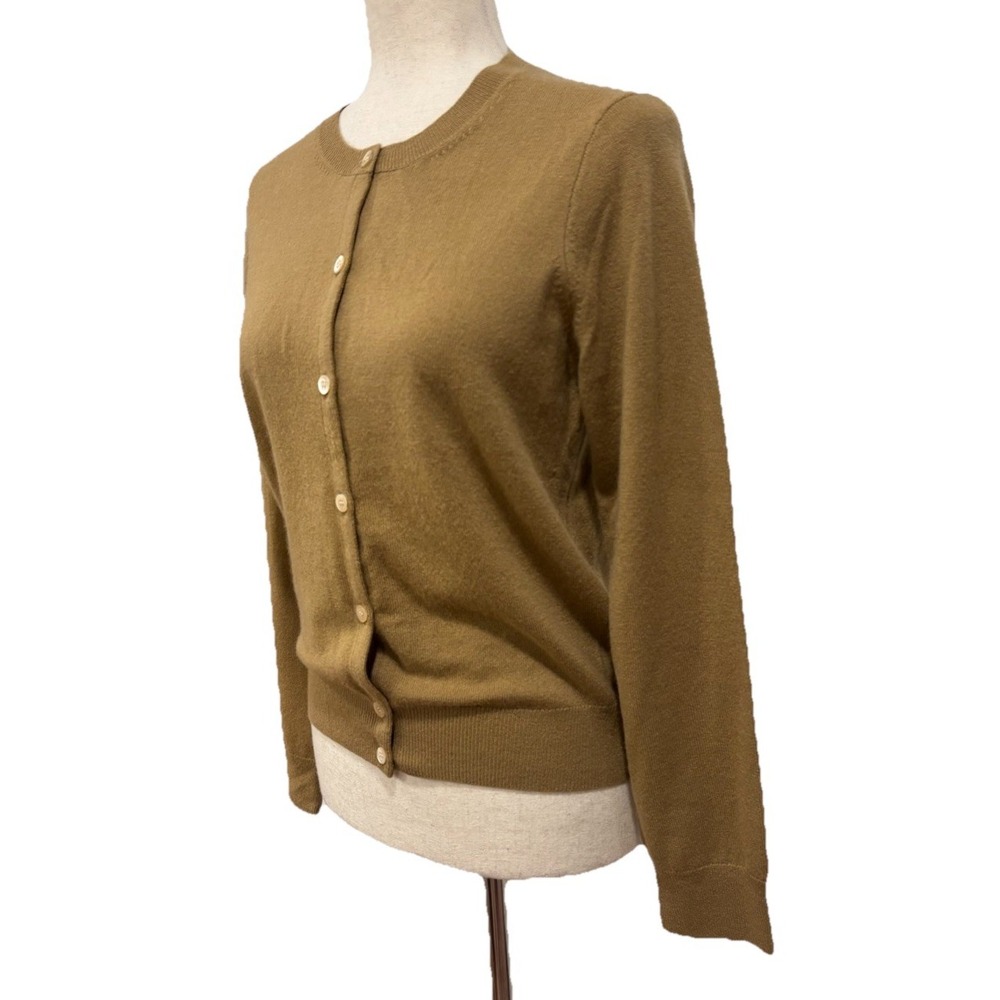 TSE 100% Cashmere Cardigan Brown Golden Brown Sz Medium Classic - Picture 2 of 7